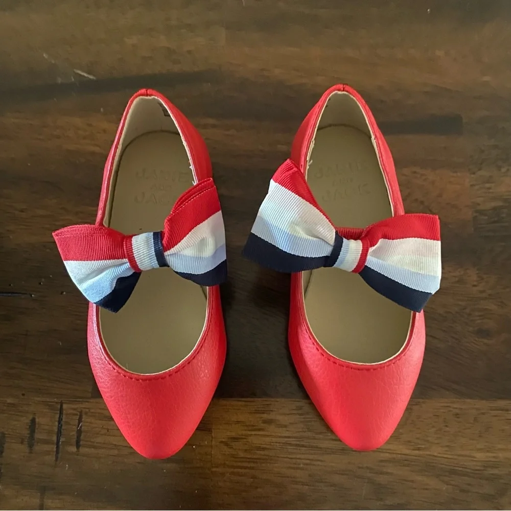 Janie and Jack Red Flat Shoes
